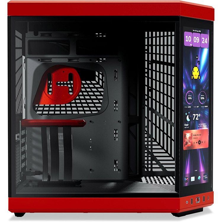 خرید کیس کامپیوتر Hyte Y70 به همراه نمایشگر Touch Infinite - طرح Black Cherry